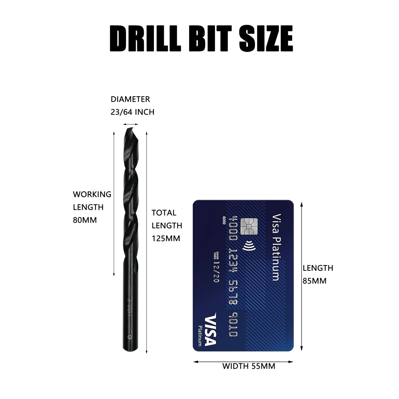 Twist Drill Bits - HSS M35 Cobalt Pack of 5 23/64 inch
