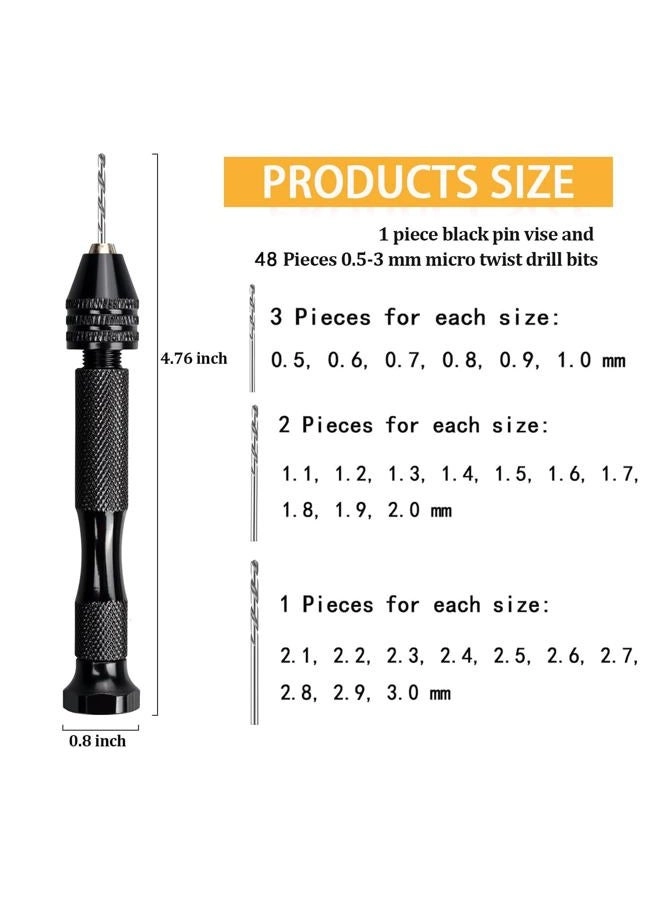 Pin Vise Hand Drill - 62 Pieces 0.3-3.0mm