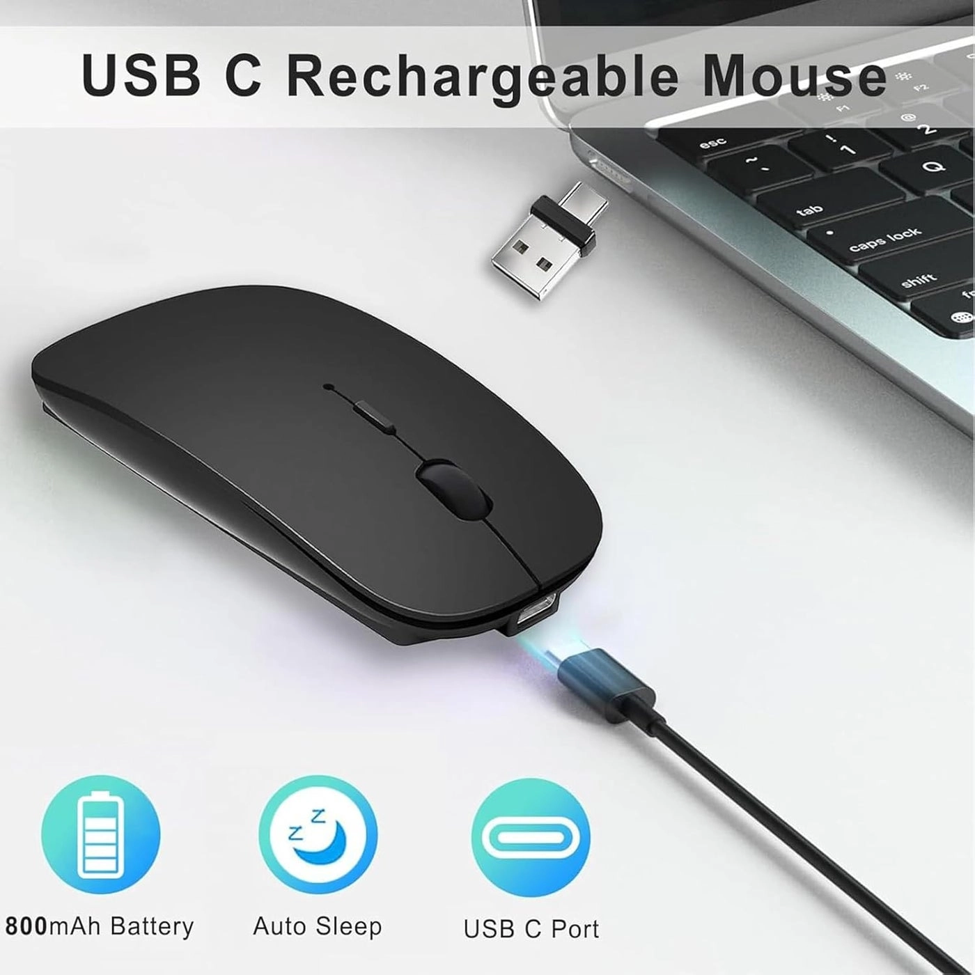Wireless Bluetooth Mouse - Bluetooth 5.1 2.4GHz