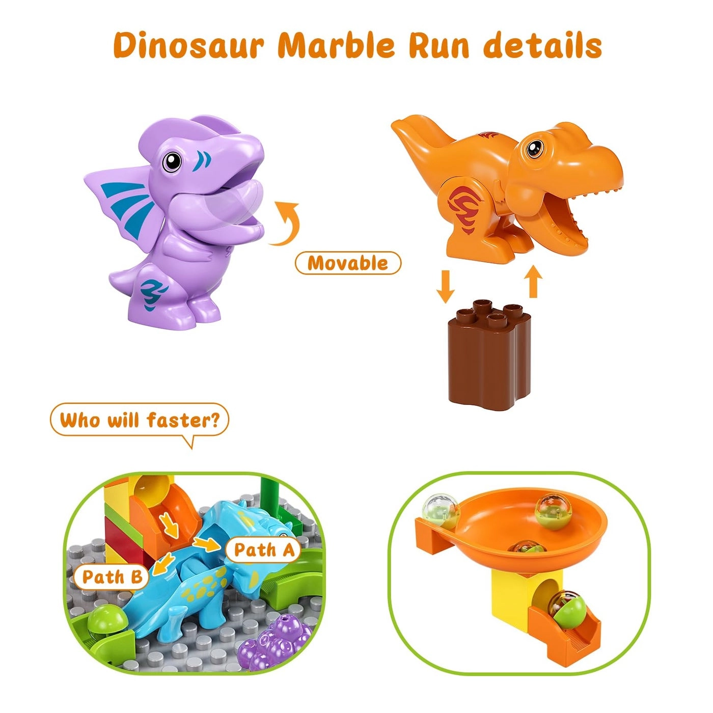 Marble Run Building Blocks - Dinosaur STEM