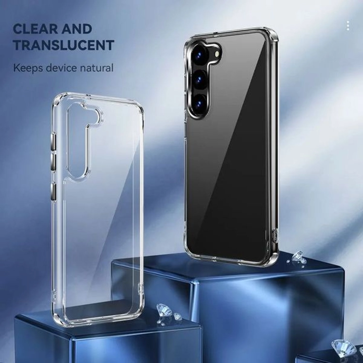 Magnetic Clear Case - Slim Anti-Slip Shockproof for Galaxy S23 Plus