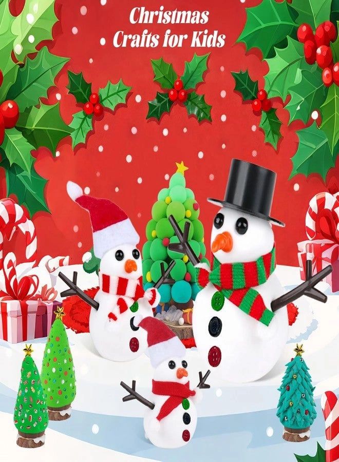 Build a Snowman & Christmas Trees Clay Kit - 24 pcs