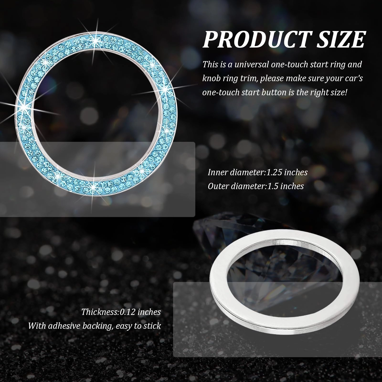 Rhinestone Car Engine Start Ring Decals