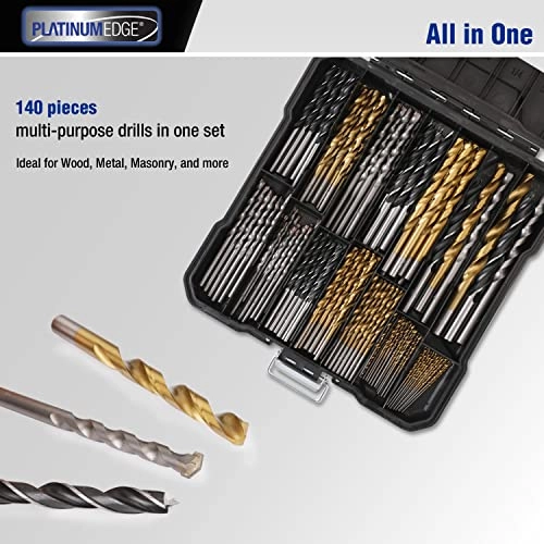 Multipurpose Drill Bits Set - titanium high-speed steel 140PC