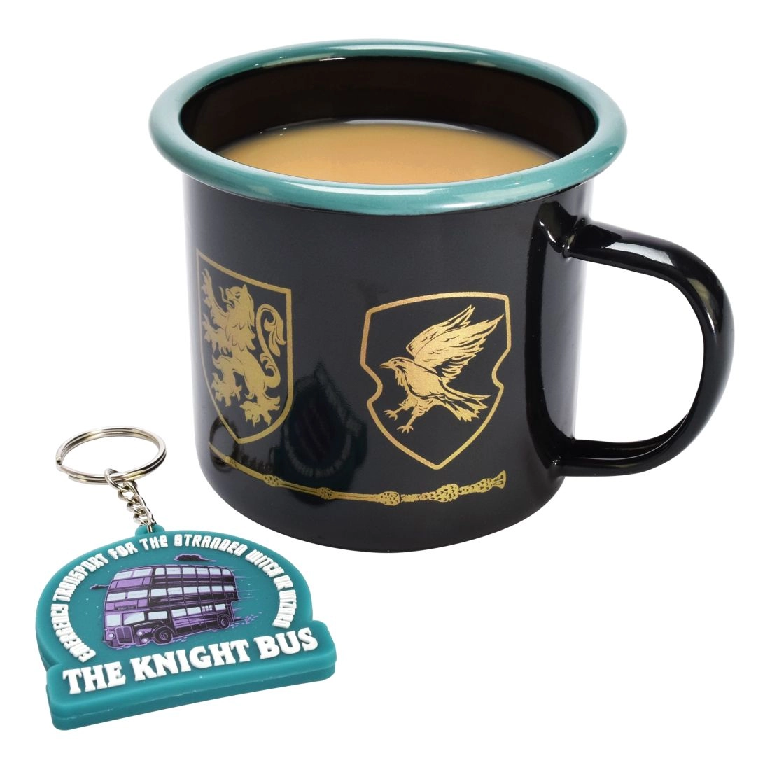 BLUE SKY STUDIOS Harry Potter Enamel Mug - 500 ml + Harry Potter Keyring - EVA