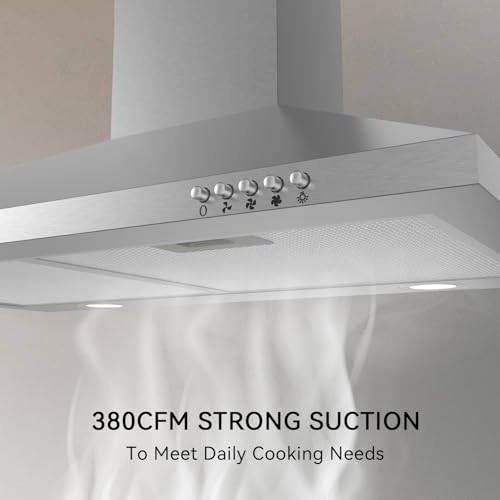 Wall Mounted Cooker Hood - 30 Inch Stainless Steel Ducted / Ductless Convertible