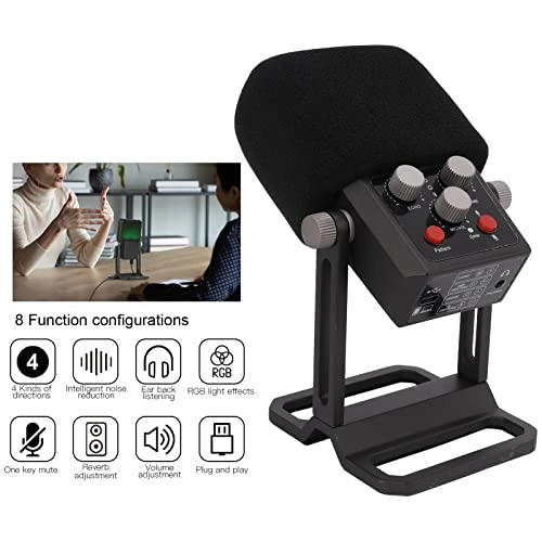 Condenser Microphone USB Microphone - Free Angle Control RGB Lighting Effects