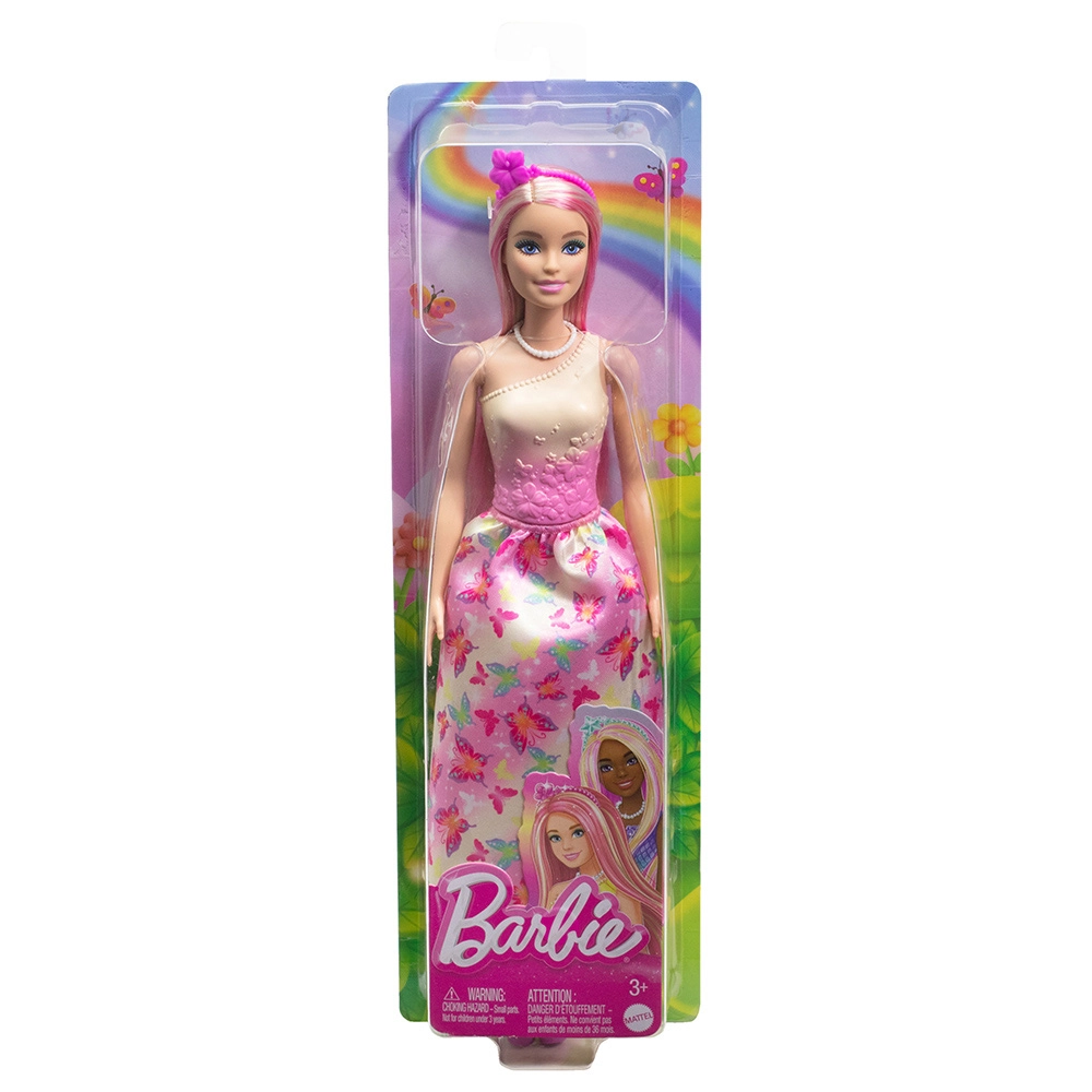 Barbie Dreamtopia Princess Doll - Pink and Blonde Fantasy Hair Butterfly-Print Skirt Ages 3+
