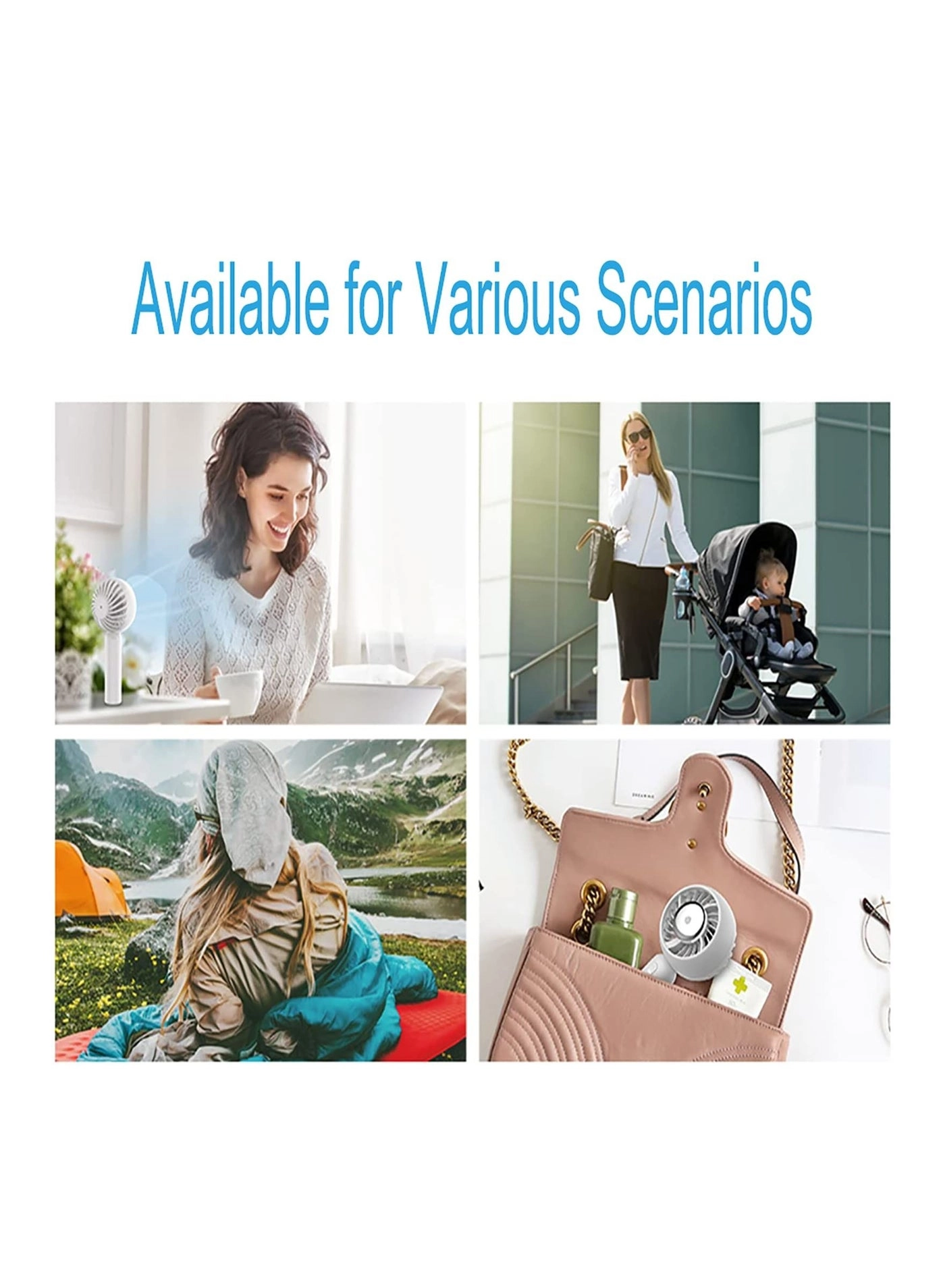 Personal Handheld Fan - Instant Cooling Rechargeable 3 Speed