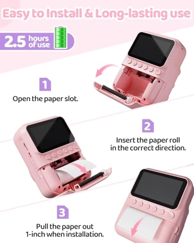 Kids Camera Instant Print - 3-inch HD Screen 1080P 32GB