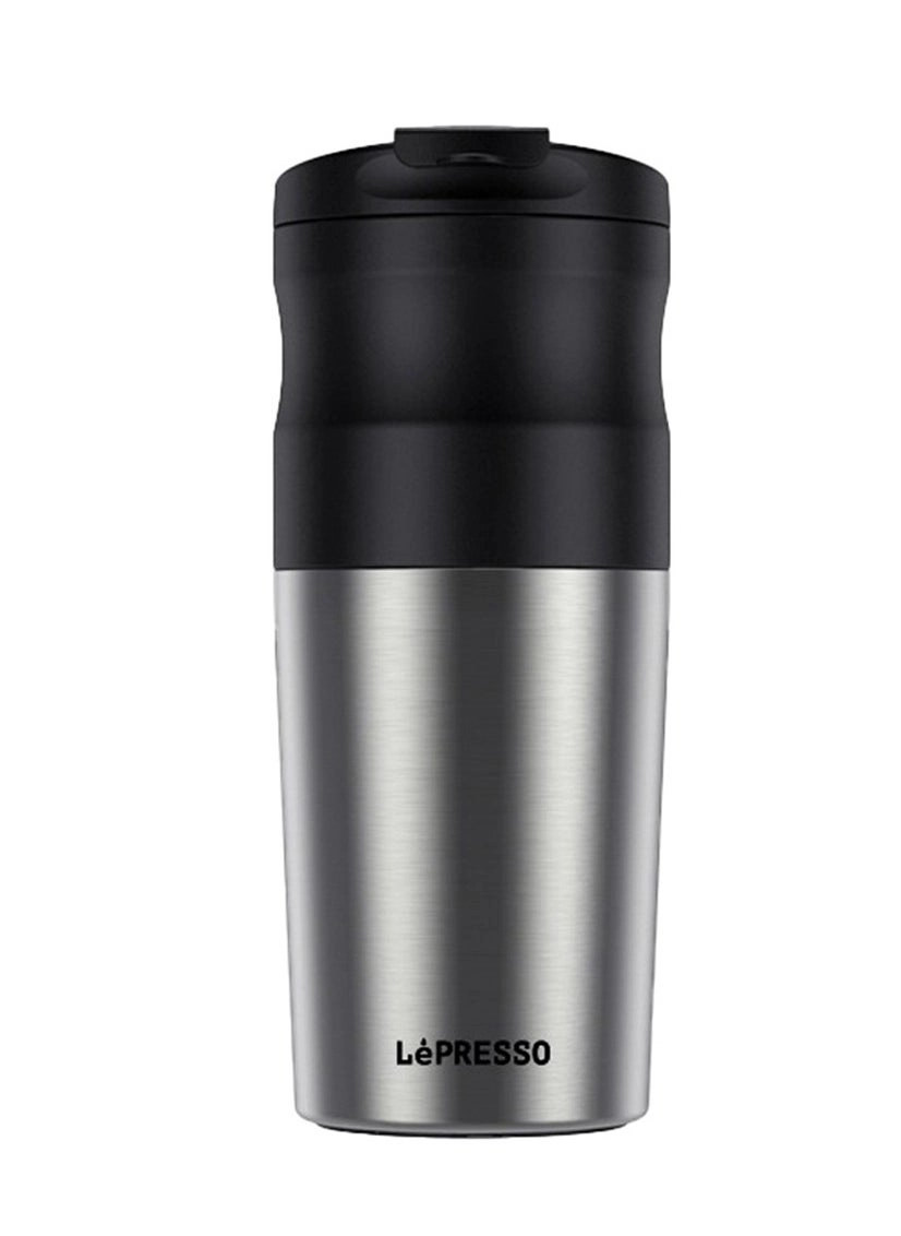 LePresso PORTABLE MINI GRINDING AND COFFEE MAKER - Stainless Steel Mug