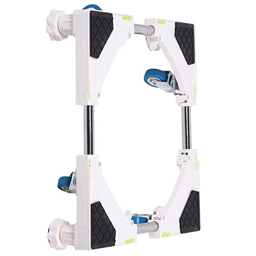 Universal Wheels Washing Machine Stand - Adjustable 16.54"-24.41" ABS Plastic + 304 Stainless Steel