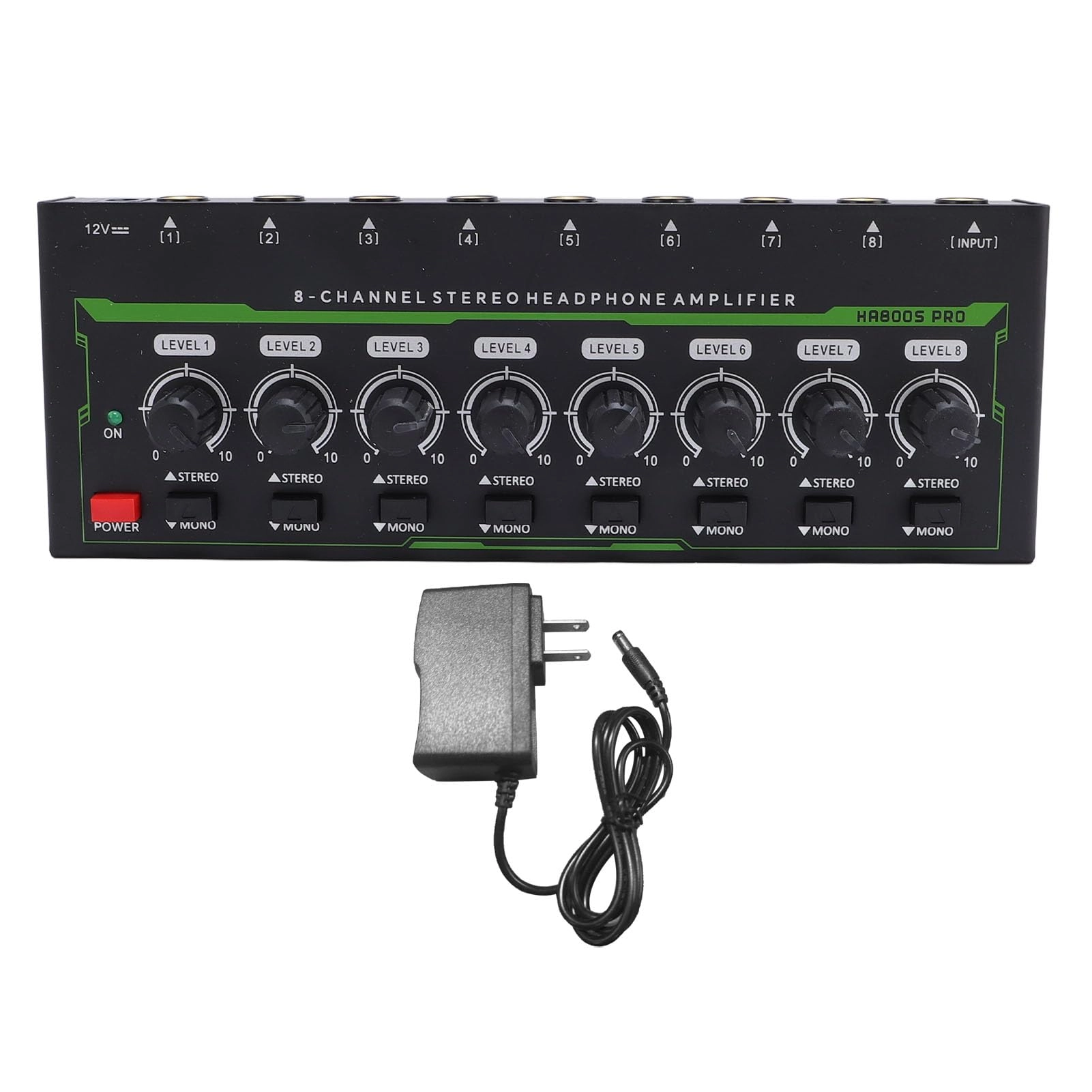 8 Channel Headphone Amplifier - Metal Independent Volume Control