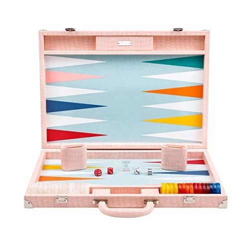 Backgammon Set - 20 inch 44mm Checkers Vegan Leather