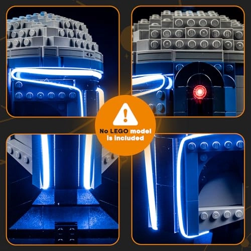 LED Light Kit for LEGO 75408 Helmet by Jango-Fett - Plastic