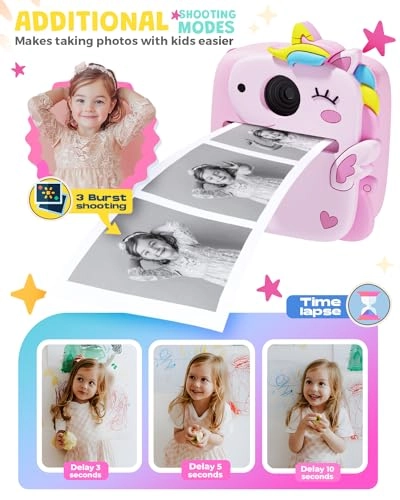 Kids Camera Instant Print - 12MP 1080P 2.4" Screen