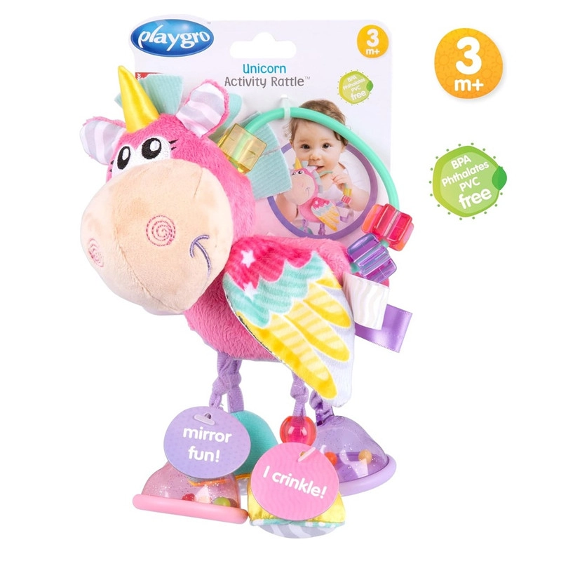 Unicorn Activity Rattle & Teether - 3 months