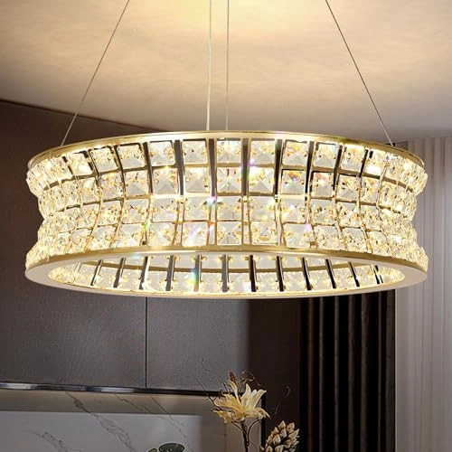 Modern Gold Crystal Chandelier - Warm White