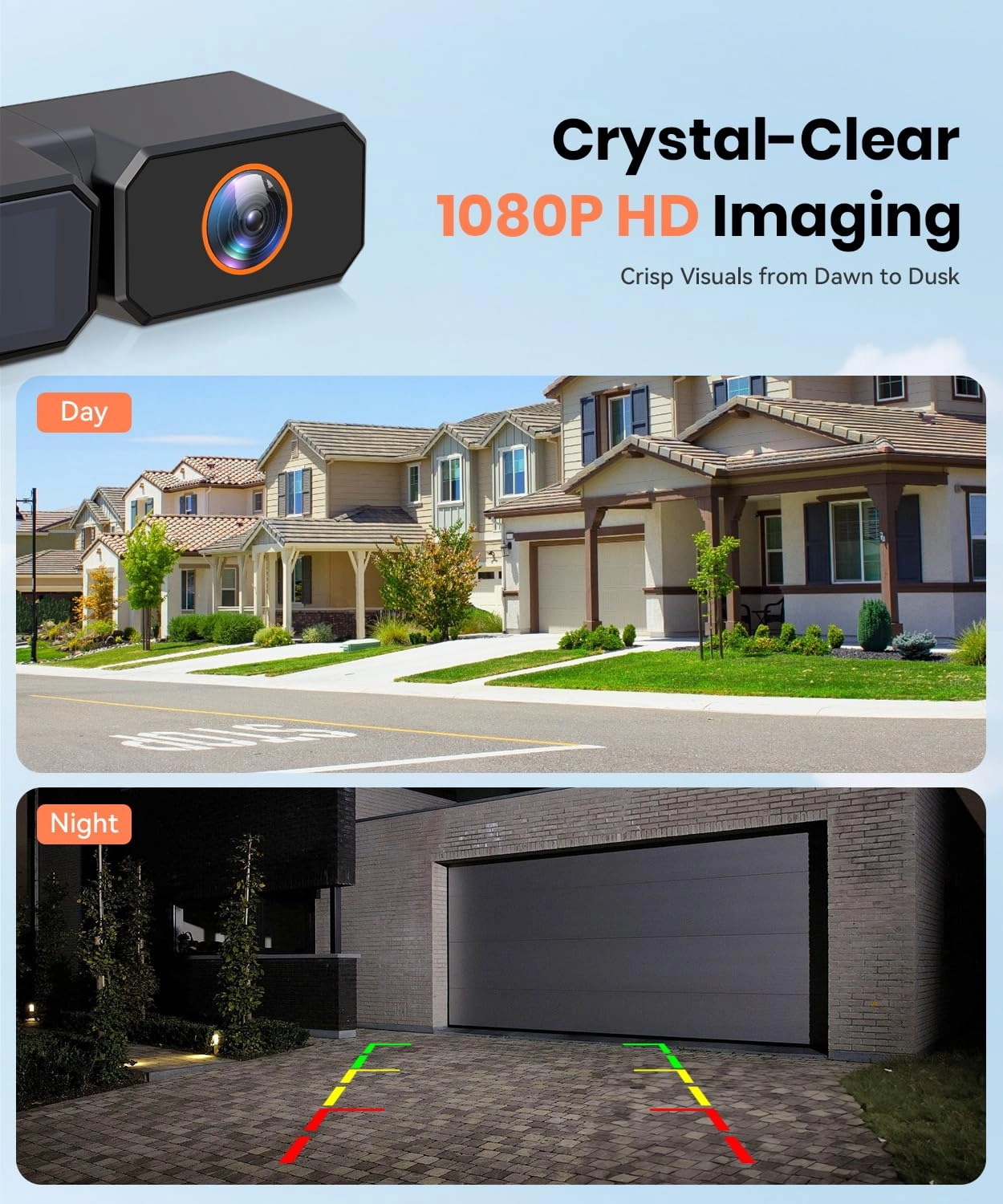 Dual Camera Car Reversing Camera System - Night Vision Wireless 1080p