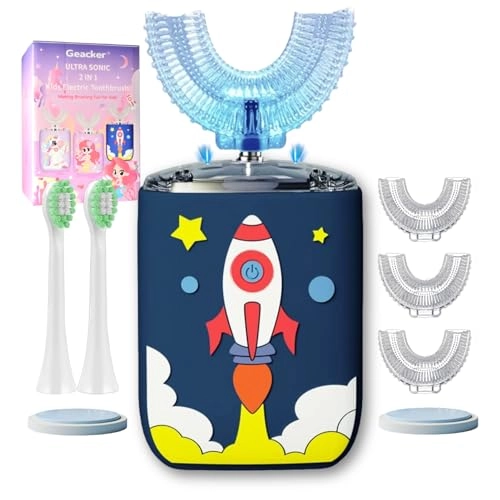 Kids Electric Toothbrush - U Shaped 5 Brush Head Purple