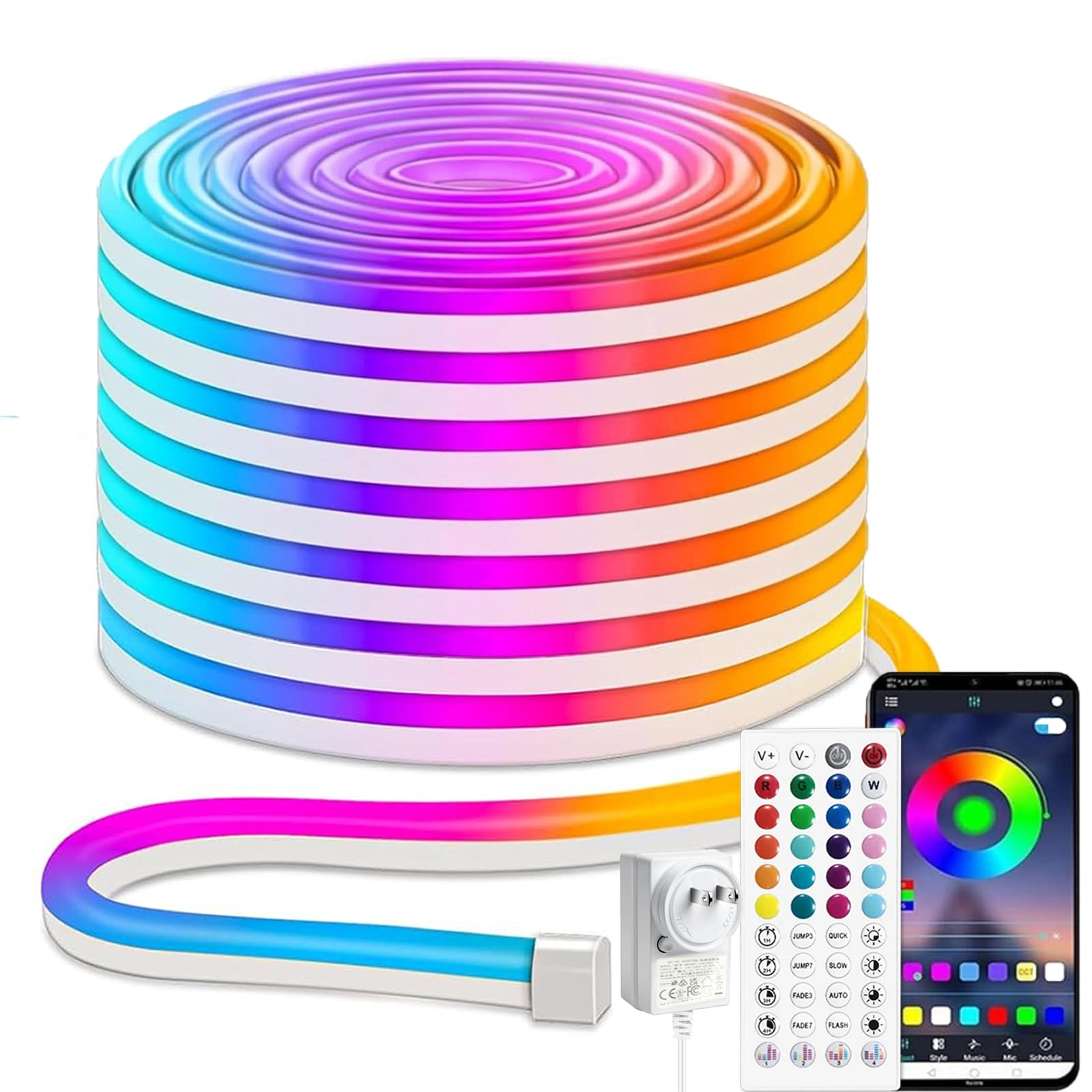 DXMR Neon LED Strip Lights - 49.2FT