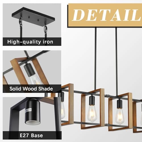 4-Light Pendant Chandelier - Dimmable Adjustable Height Warm White