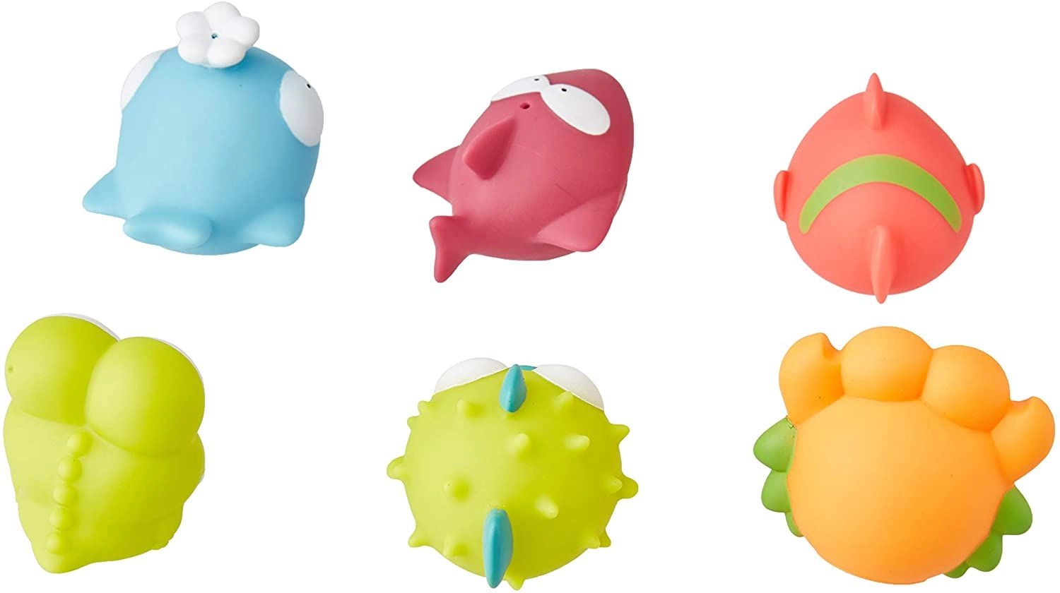Ocean Animals Bath Toys - 6 Pieces Multi Colour