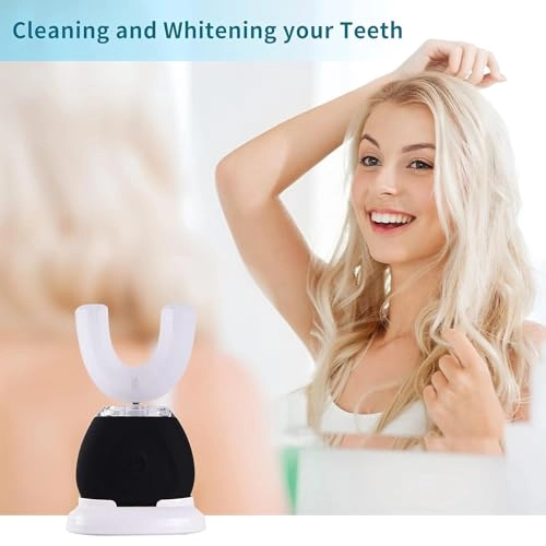 U-Shaped Ultrasonic Toothbrush - IPX7 Waterproof 3 Modes Whitening Blue Light