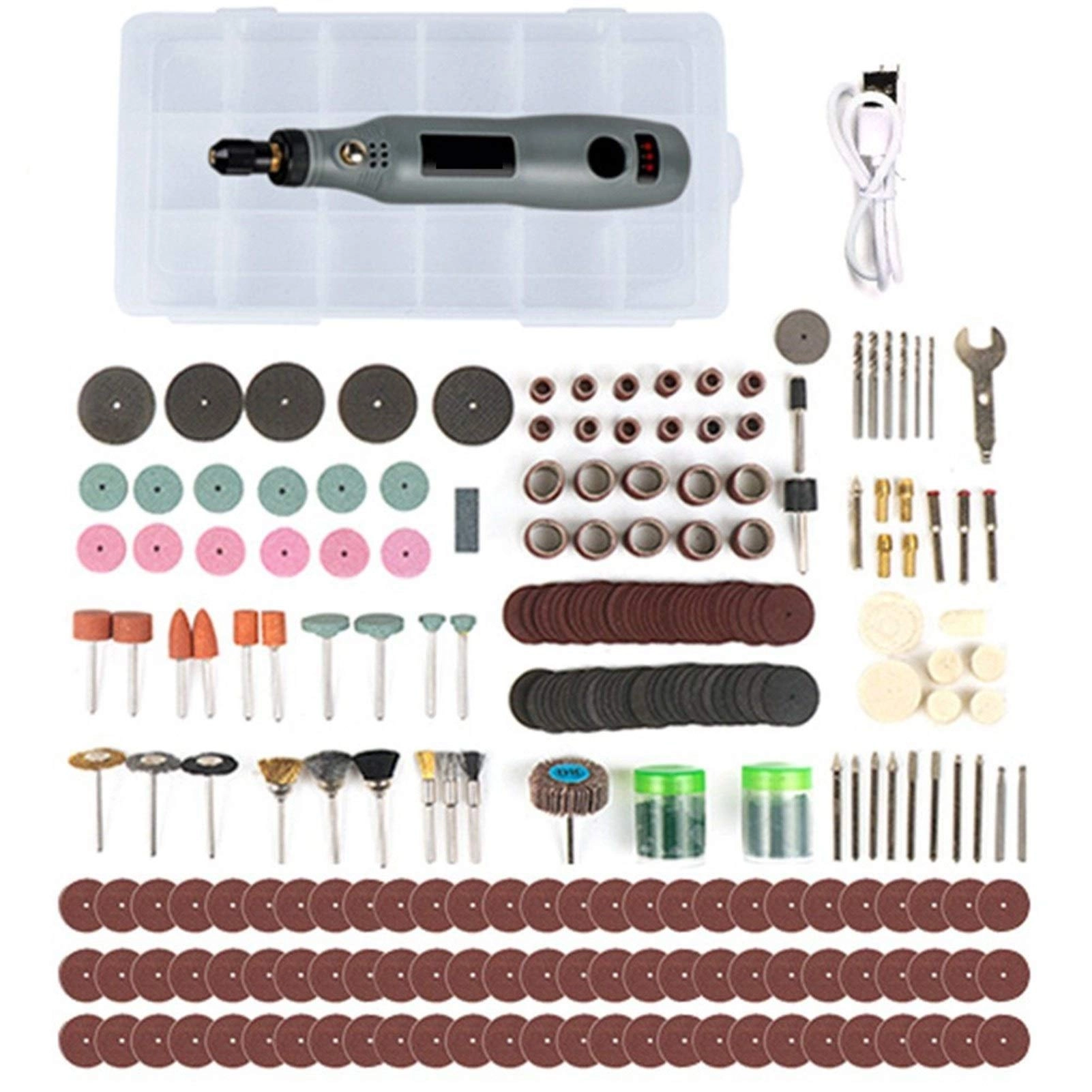 MXMMUB Cordless Drill - 1200rpm 3.2mm + Electric Engraving Pen - USB
