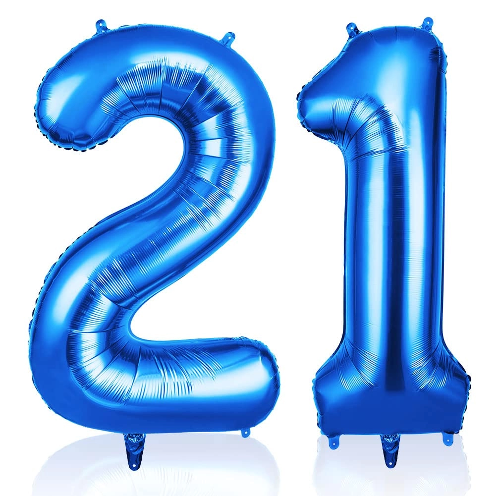 OFFCUP Number 21 Balloon - 1.0 Count Birthday, Wedding, General Celebration