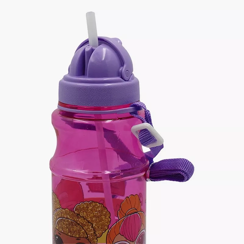 Water Bottle - screw-on lid flip-up straw 500 ml
