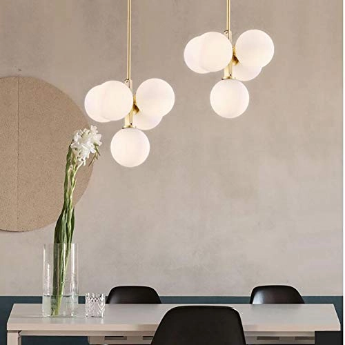 Creative Molecular Glass Bubble Ball Chandelier - 5 heads Golden