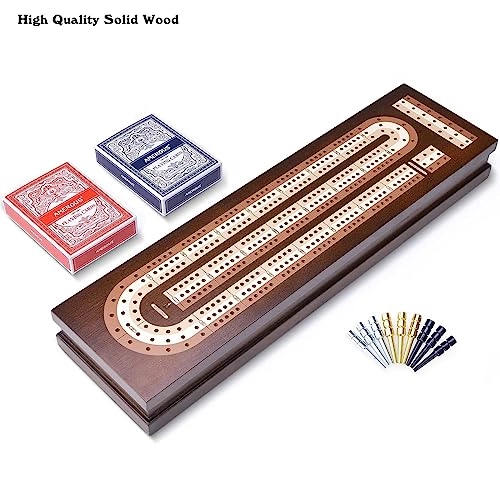 Cribbage Board - 3 Track Foldable Magnetic Lock