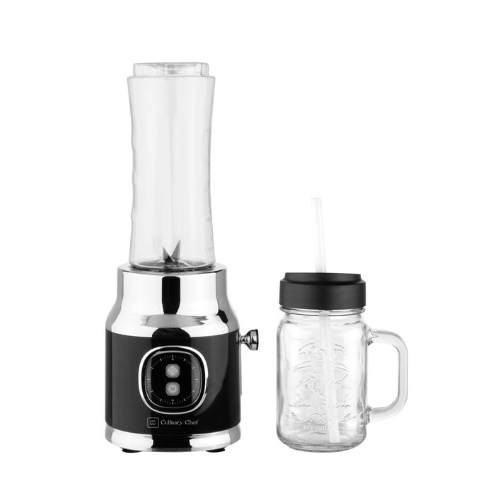 CULINARY CHEF Retro Smoothie Maker Personal Blender - Mason Jar Dishwasher Safe BPA-free