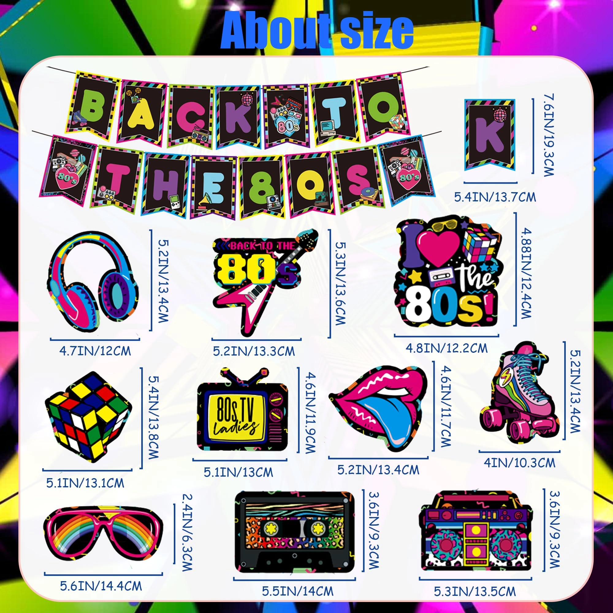 Disco 80s Party Decorations - 1 Birthday