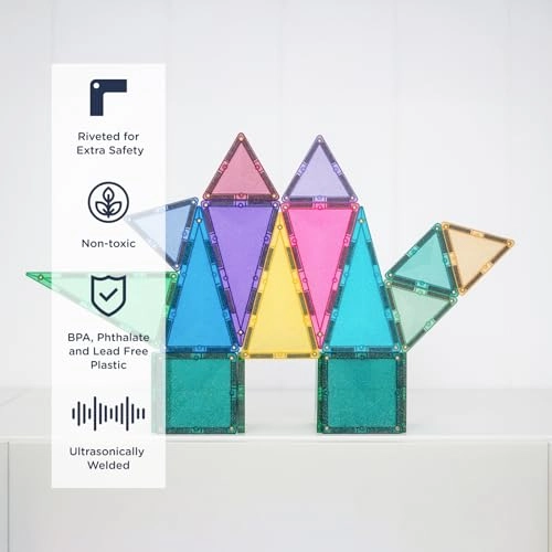 Glitter Castle Magnetic Tiles - 48pcs