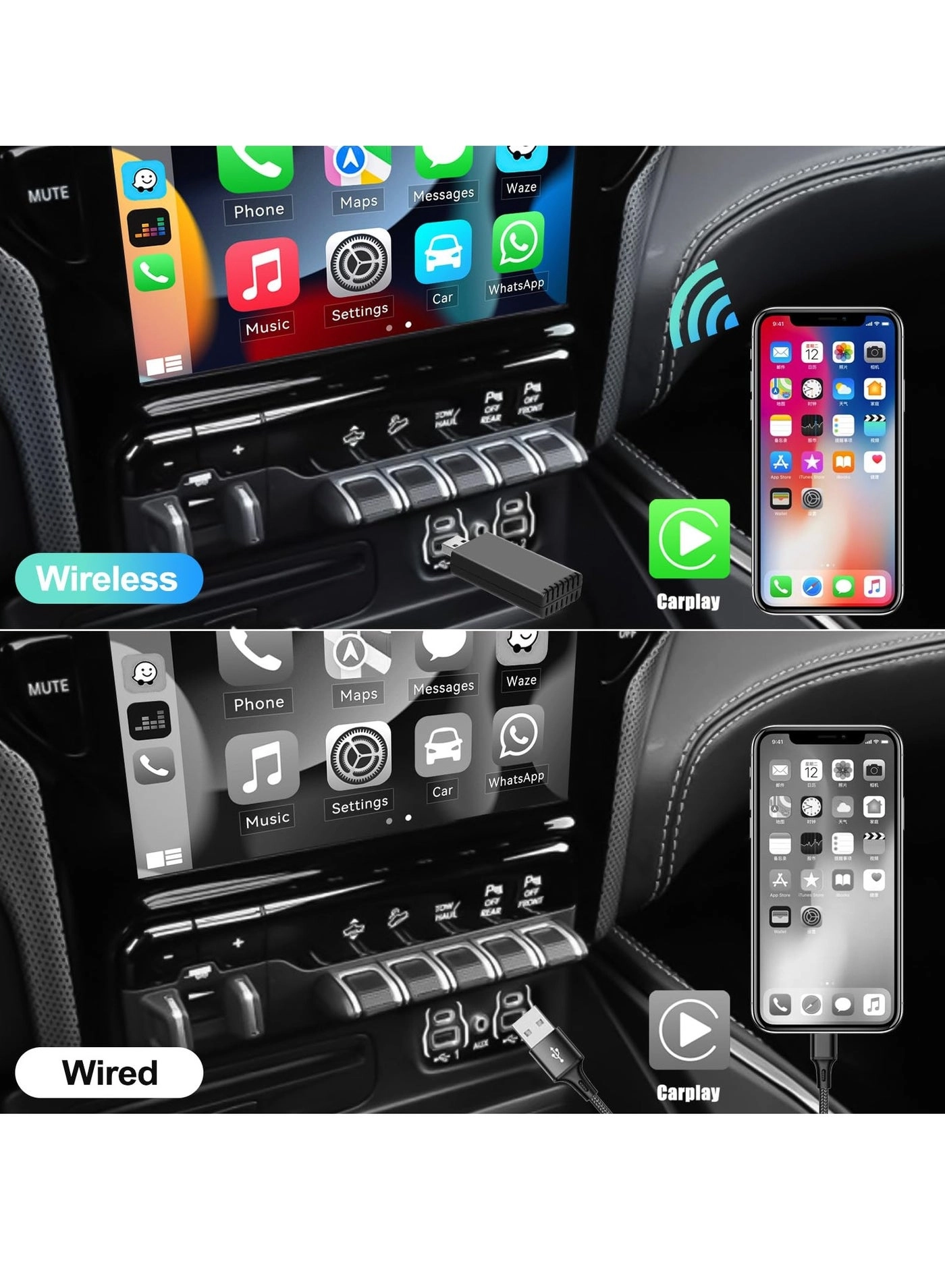 Wireless CarPlay Adapter - 5GHz USB-C USB-A