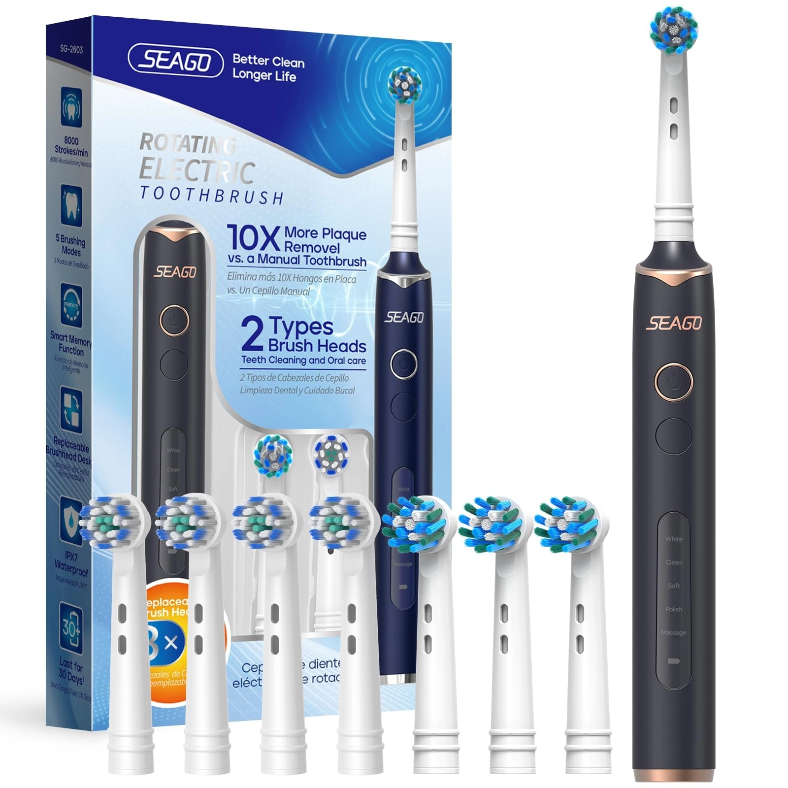 SG-2603 - Rotating Electric Toothbrush black L