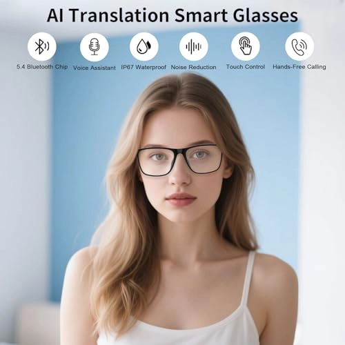 AI Translation Glasses - 160+ Languages Noise-Cancelling Photochromic