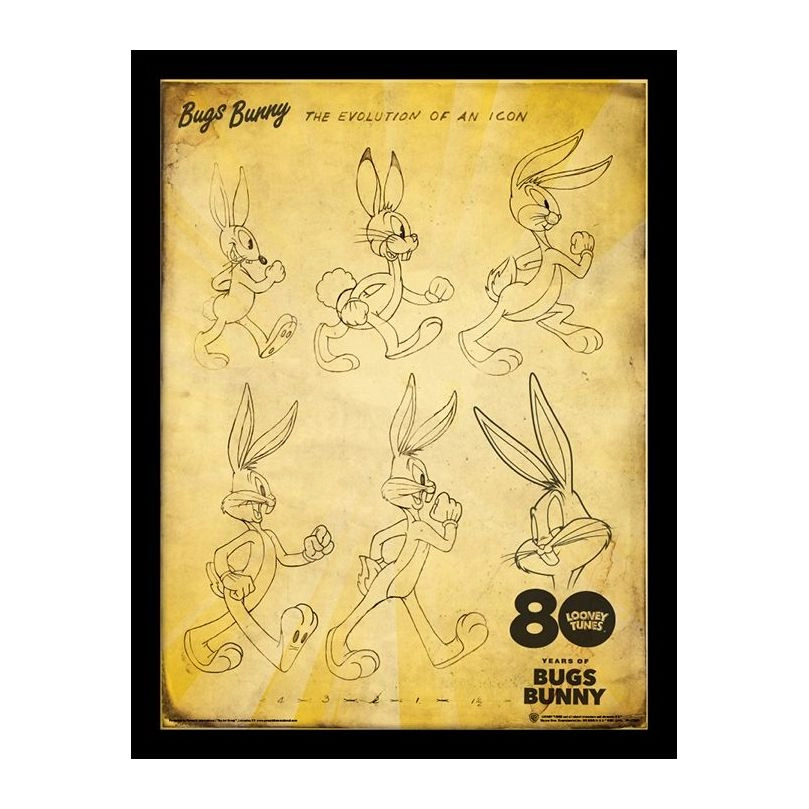 PYRAMID POSTERS Looney Tunes Bugs Bunny The Evo Of An Icon - 30 x 40cm
