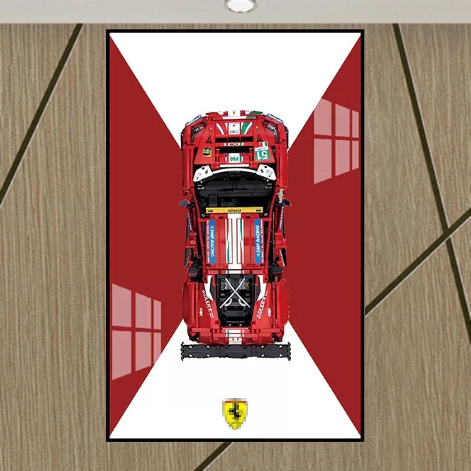 Display Wall Mount - Acrylic Aluminium for LEGO 42125 Ferrarri 48-8 G-TE