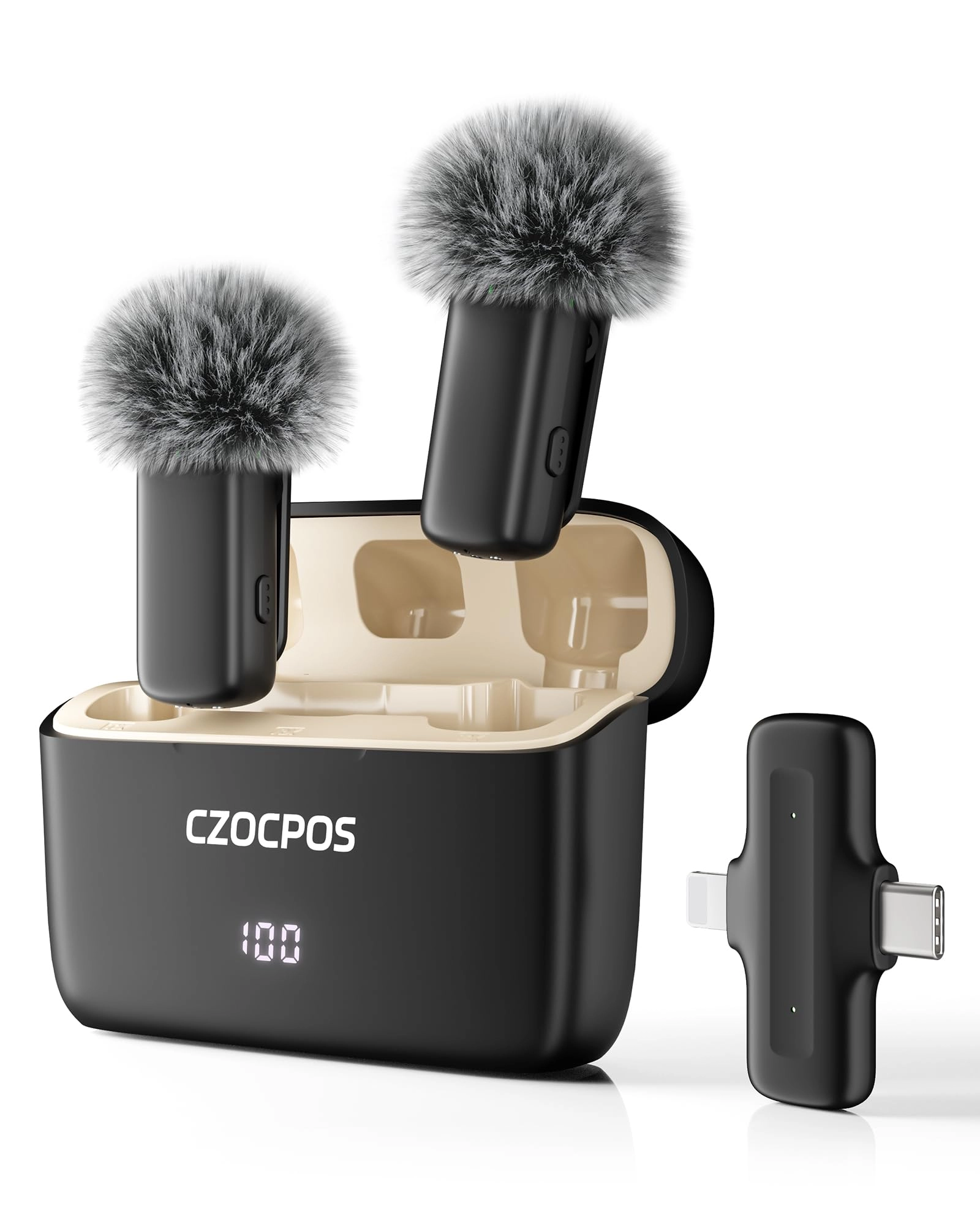 CZOCPOS Wireless Tie Mic USB Microphone Pack of 2
