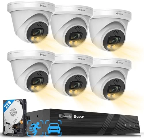 PoE Security Camera System - 6 cameras 8 channels 5MP