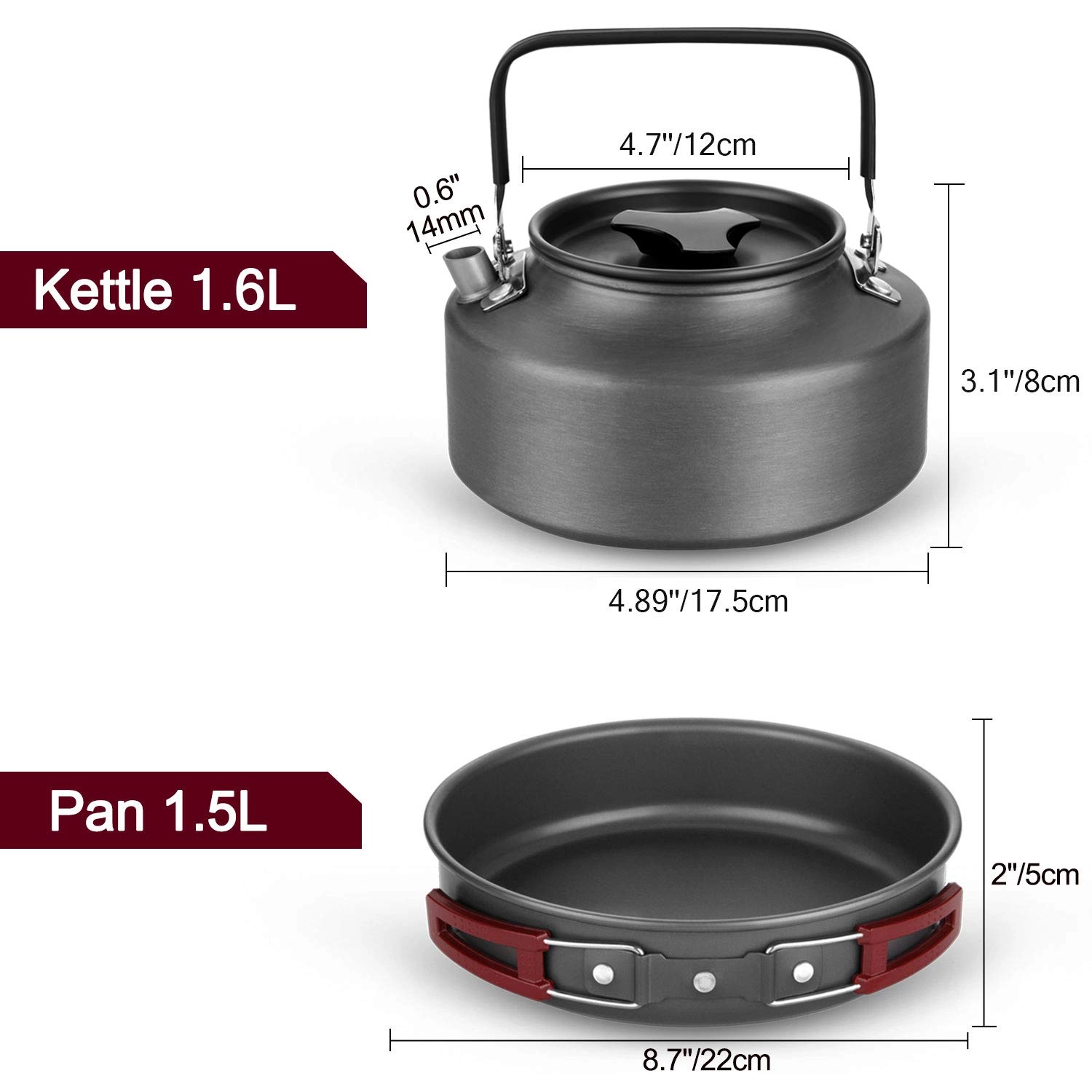 Camping Cookware Mess Kit - 22pcs