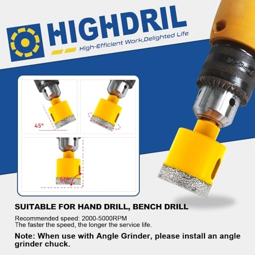 Dry Diamond Core Drill Bit - 25mm 1" granite marble masonry concrete tile ceramic stone
