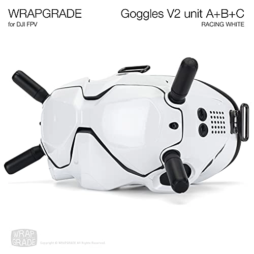 Skin Compatible with DJI FPV Helmet V2 - Racing White Film
