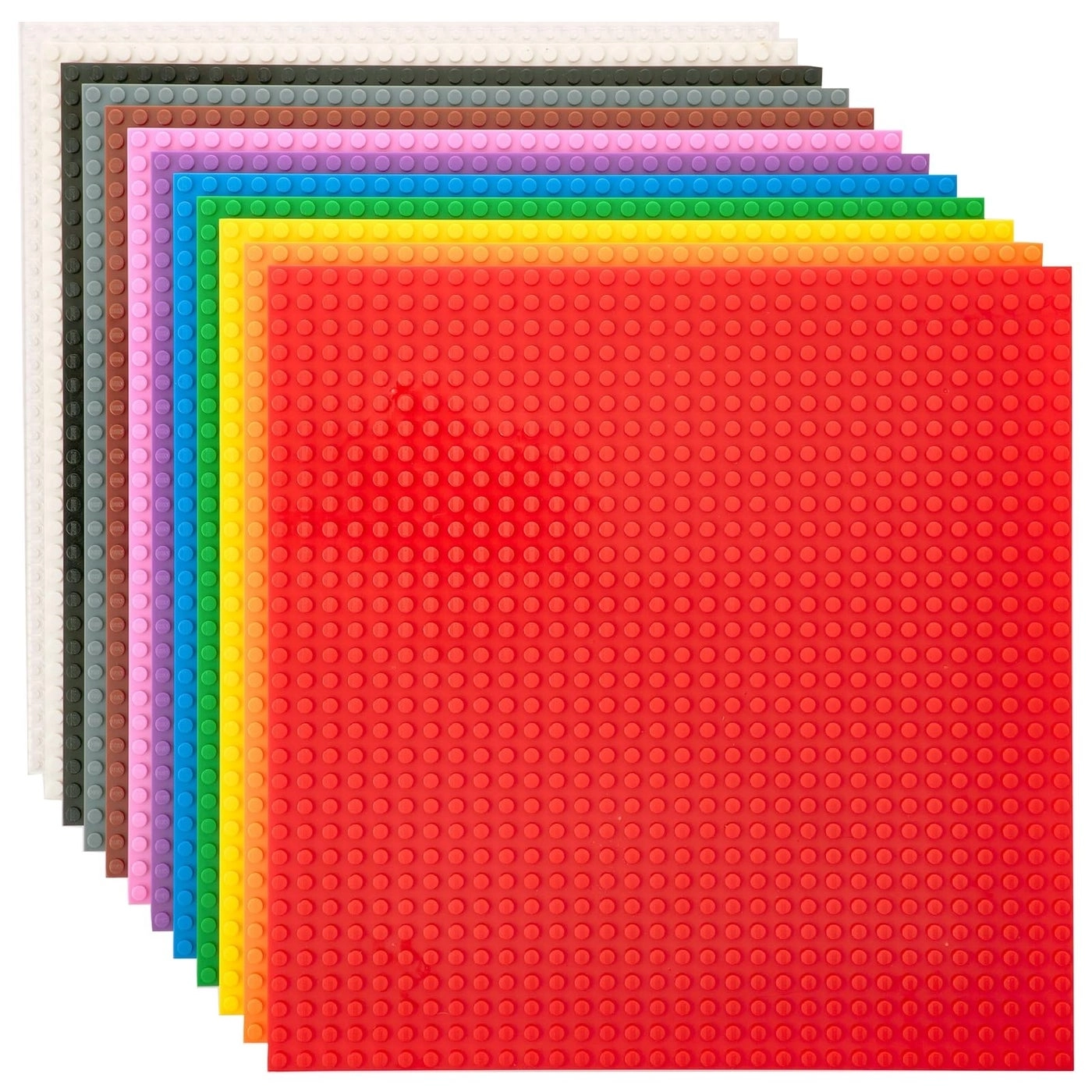 Strictly Briks Classic Stackable Baseplates - Rainbow 12