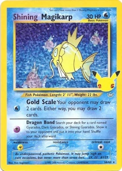Pokémon Shining Magikarp 66/64 - Celebrations - 25th Anniversary