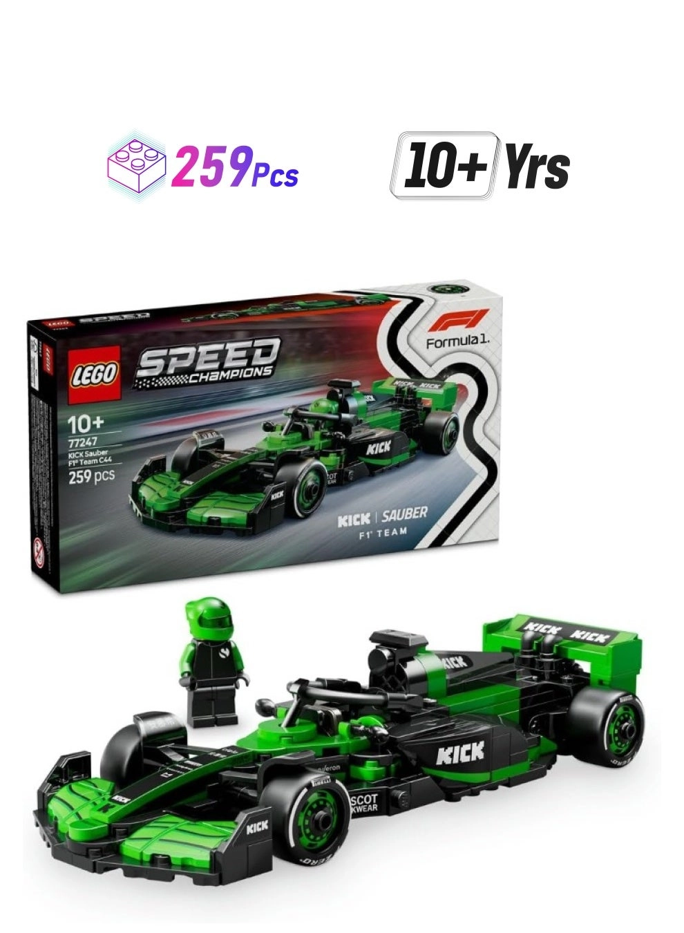 KICK Sauber F1 Team C44 Race Car (25618549-77247) - Speed Champions