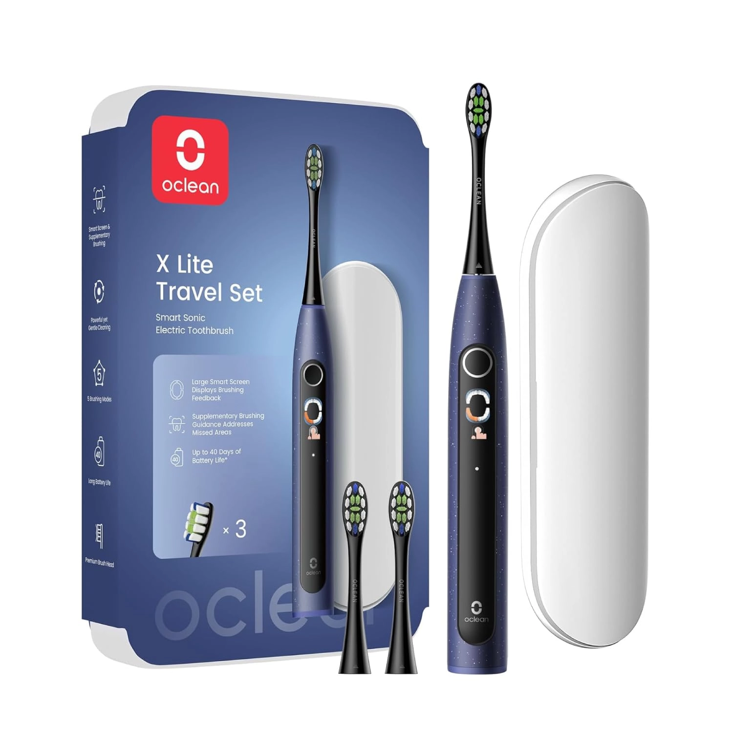 Oclean X Lite - Grey Travel Case 3 Brush Heads